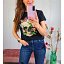 Camiseta Negra Calavera Mariposa Roja